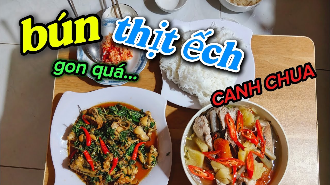 Bún thịt ếch canh chua siêu gon #vlog 