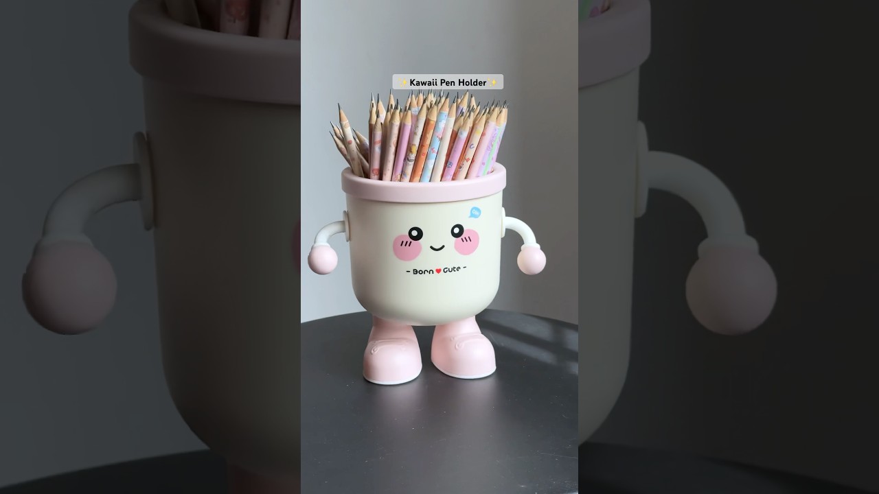 Cutest Pen Pencil Holder For Your Desk 🌷✨🎀#kawaii #cute #mini #desksetup #deskdecor #organizer