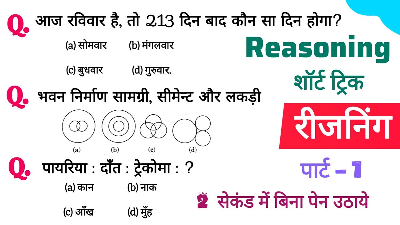 Reasoning practice - set-1 | SSC, Railway, RRB,UP Police, Group d, Home Guard | Top Exam Reasoning 
