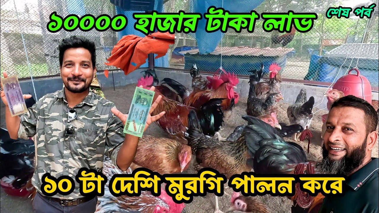 ১০০০০ হাজার টাকা লাভ ১০ টা দেশি মুরগি পালন করে #shakilfarming #দেশিমুরগি