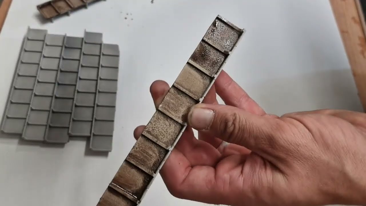 Building the platforms part 1 painting and weathering the concrete