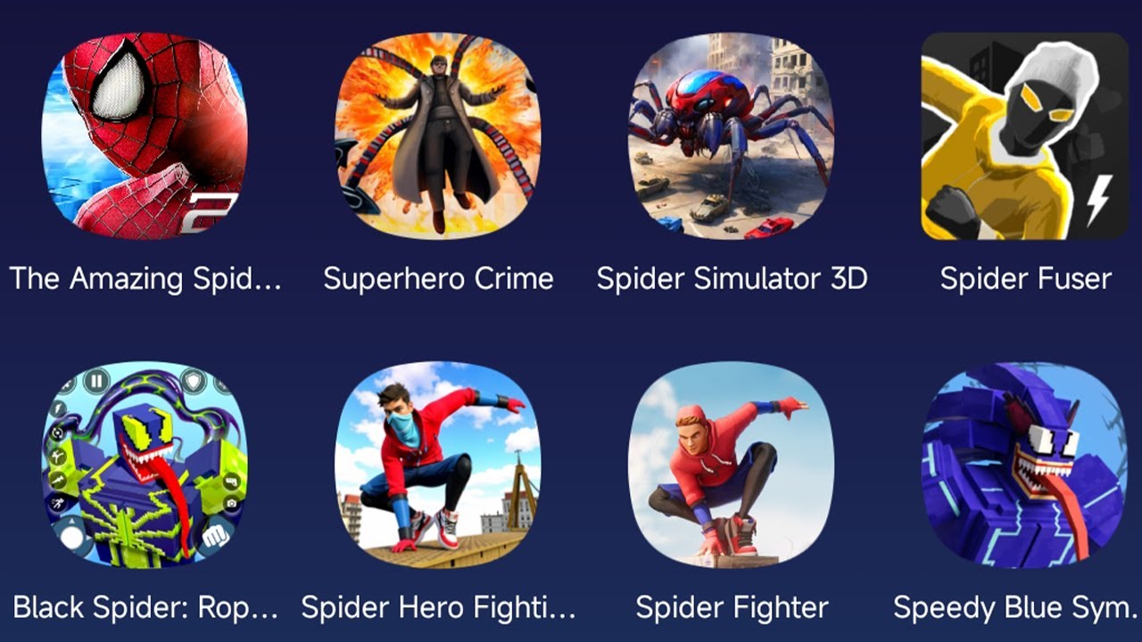 The Amazing Spider-Man 2,Superhero Crime World,Spider Simulator 3D,Spider Fuser,Spider Fighter