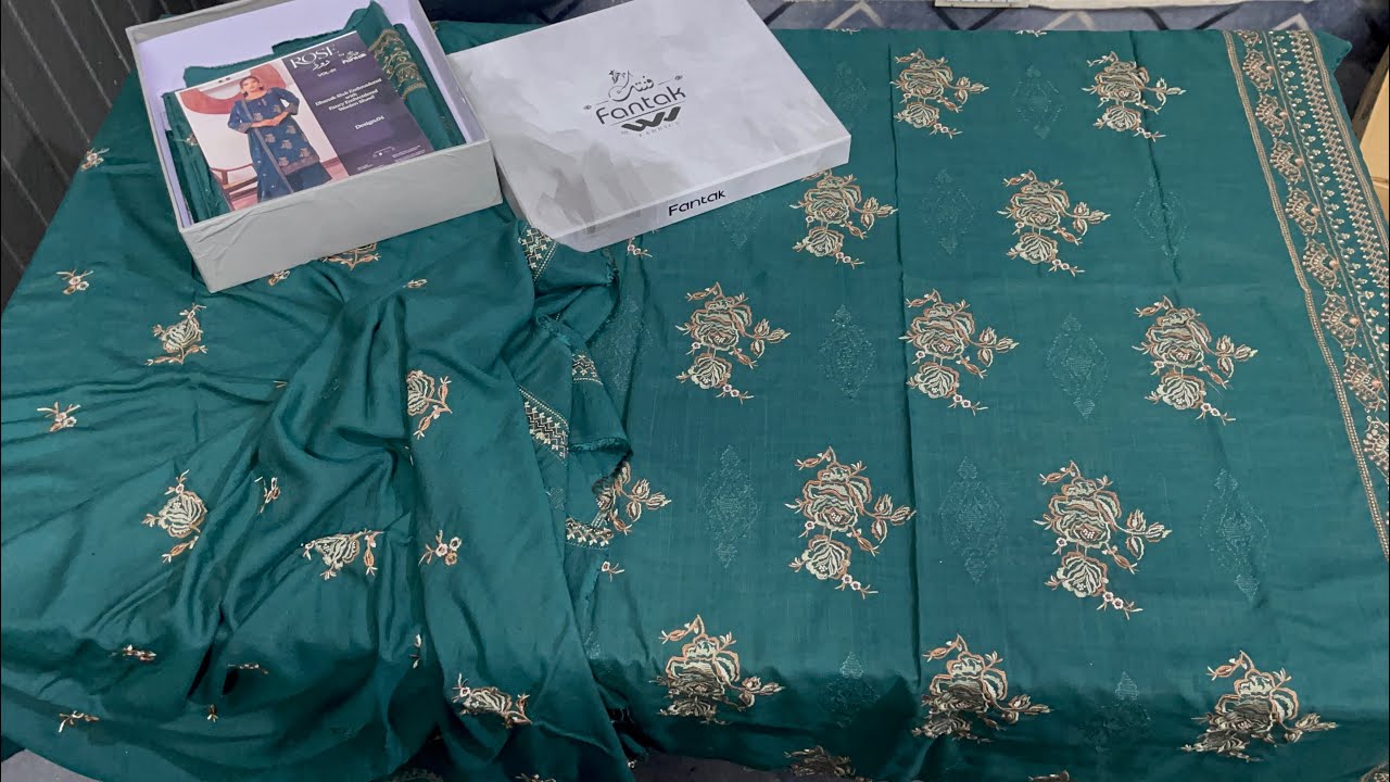 Fantak New Volume Roes | Lexury Slub Dhnak Embroidered With Beautiful Embroidered Shawl