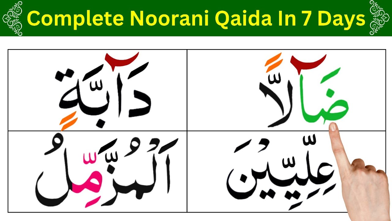 Complete Noorani Qaida in 7 Days / Day 7 / last day /  lesson 14,15,16,17 / Noor Ul Quran Daily