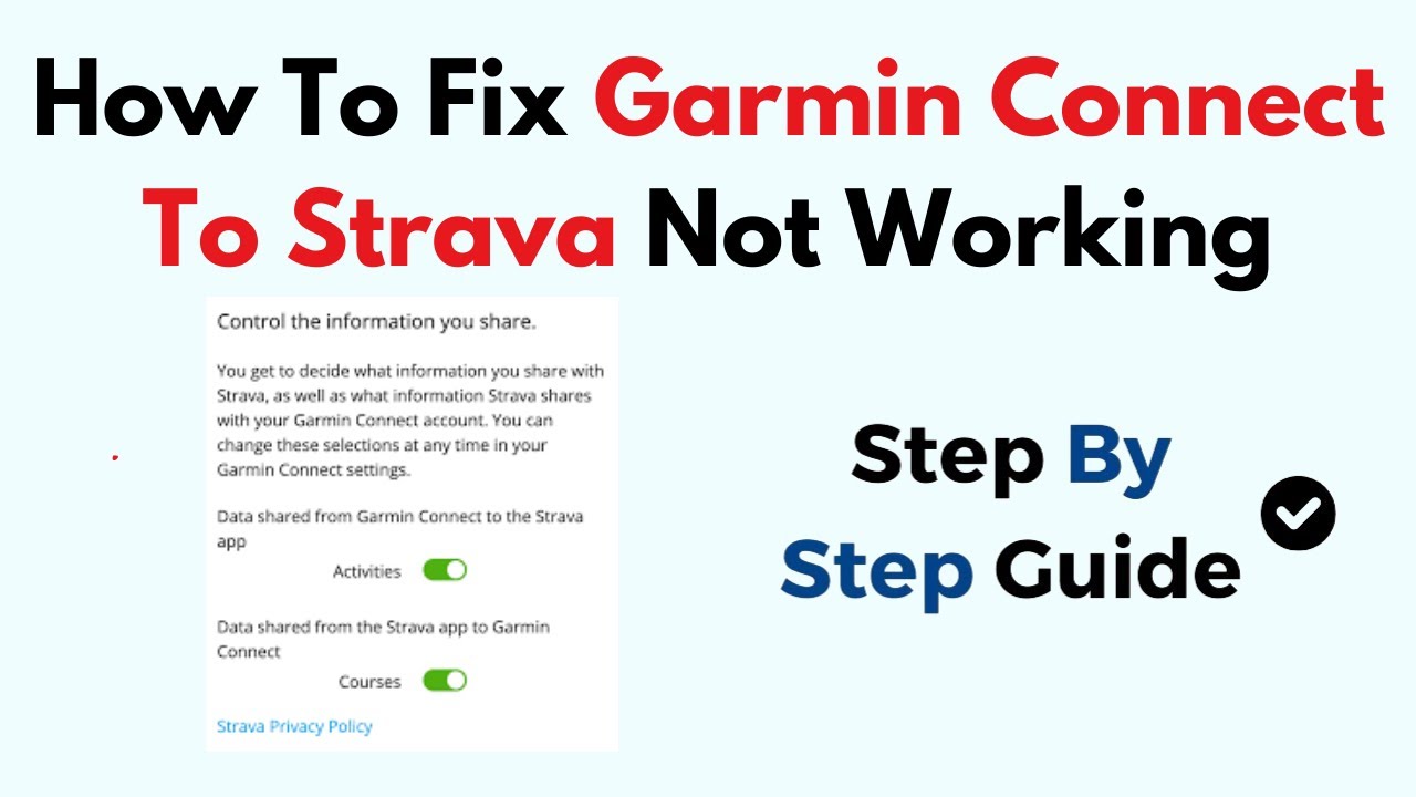 How To Fix Garmin Connect To Strava Not Working