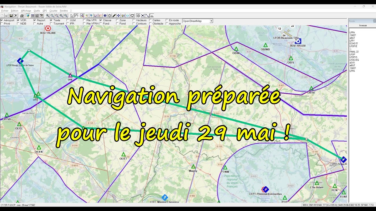 NAVIGATION PREPAREE POUR LE JEUDI 29 MAI