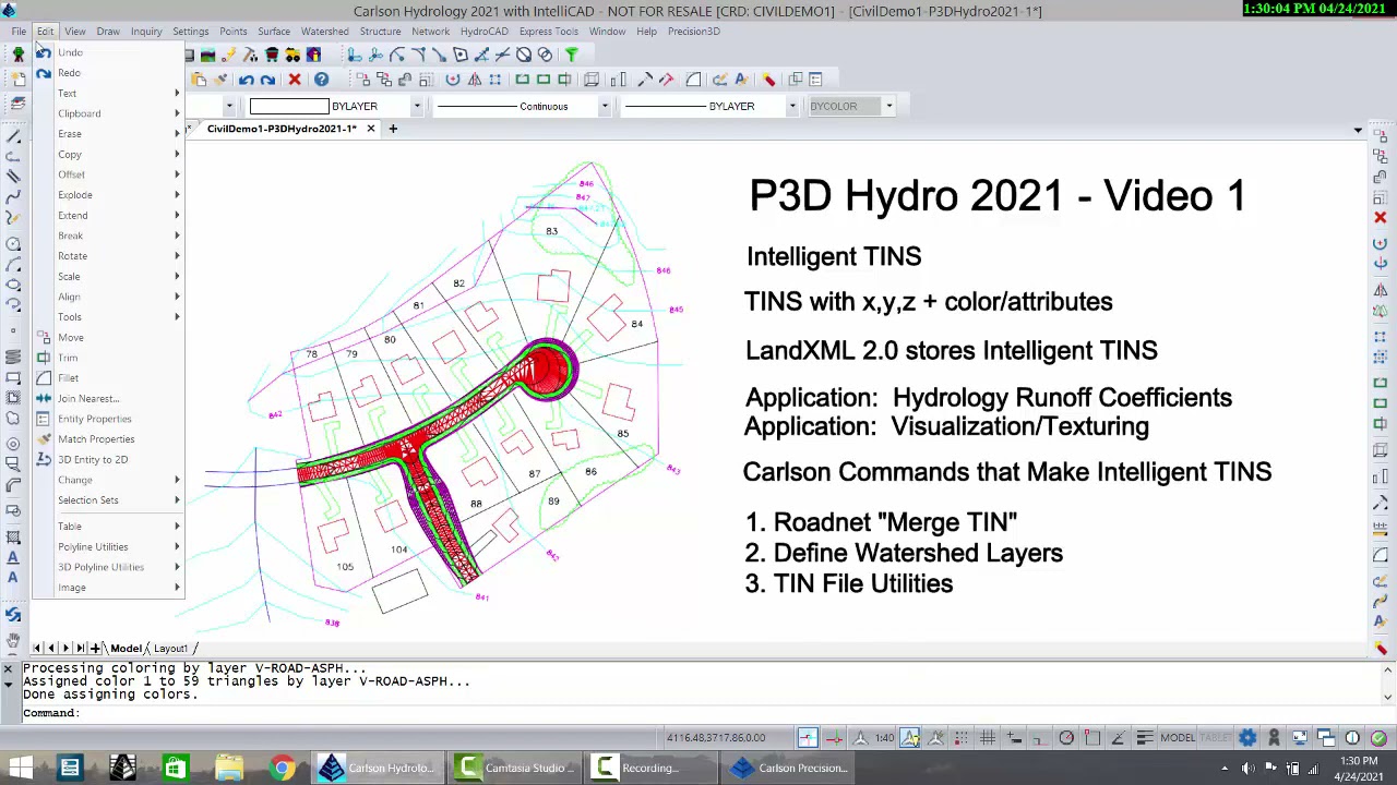 Learn Carlson Precision 3D Hydro 2021 Part 1 of 3: Intelligent TINS