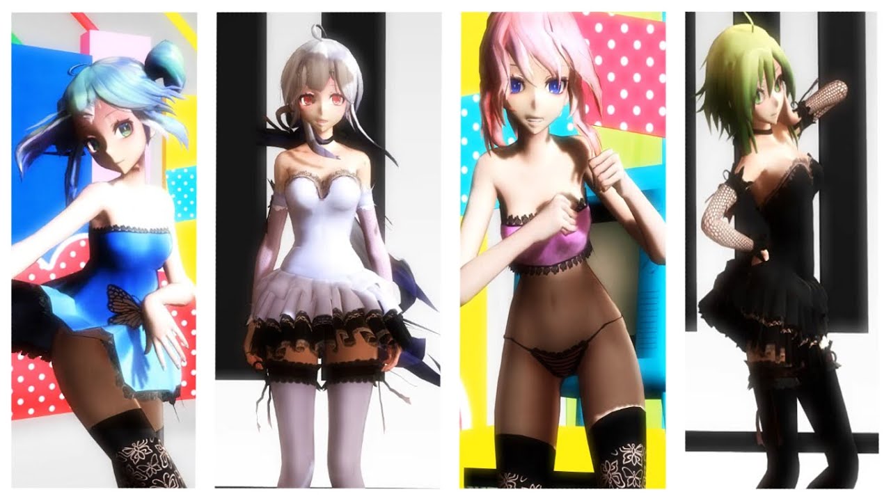 【MMD】Higai Mousou Keitai Joshi/ 被害妄想携帯女子（笑） - Miku, Luka, Haku, Gumi HD 1080p