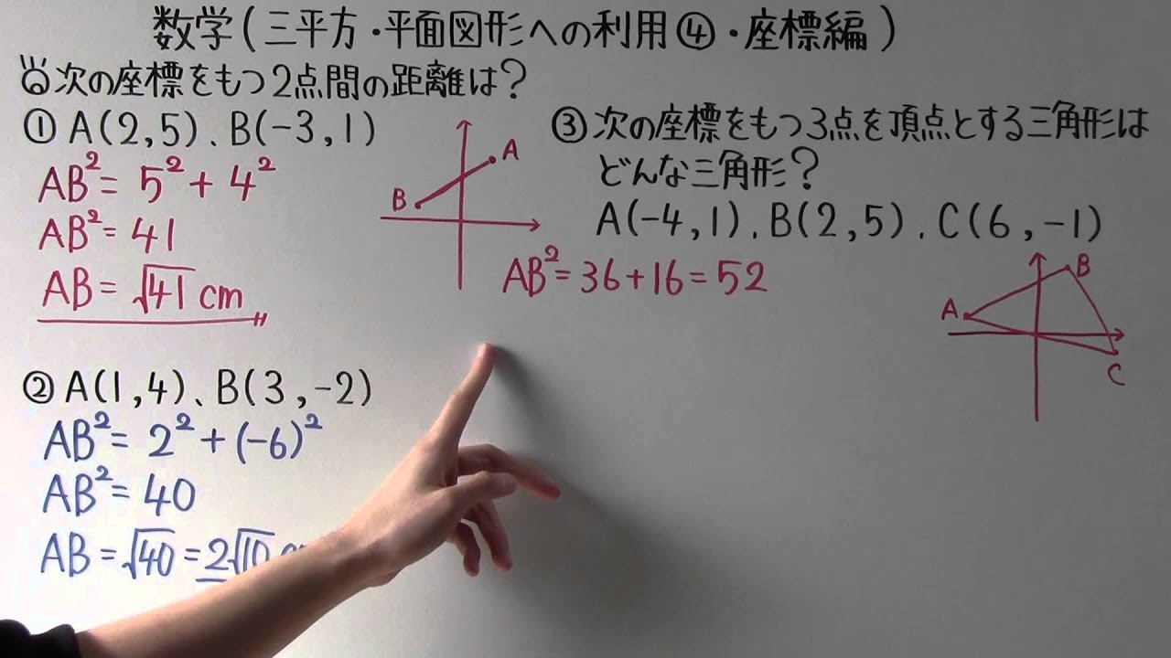 【数学】中3-66 三平方・平面図形への利用④(座標編)