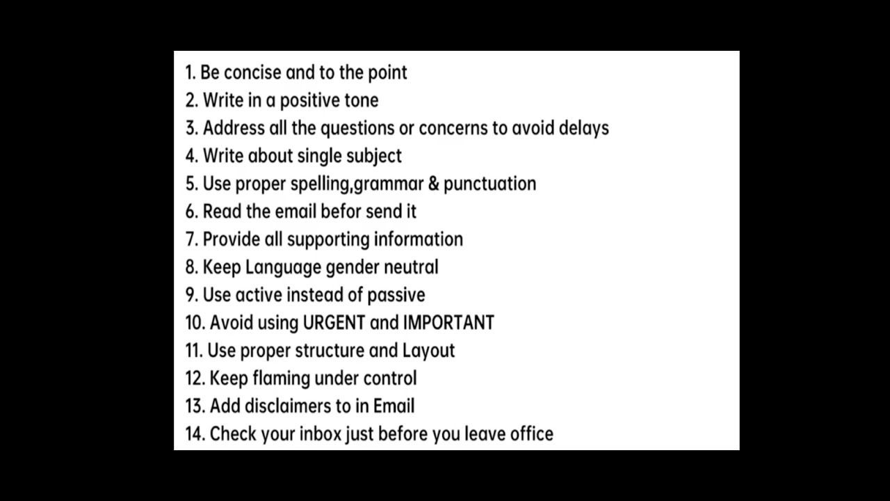 do's and don'ts of email etiquette