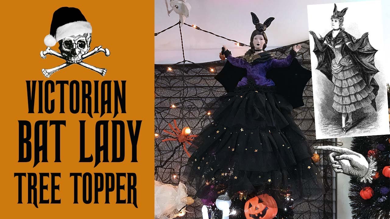 I Made a Gothic Bat Lady Tree Topper | Creepmas Crafts | HalloQueenie