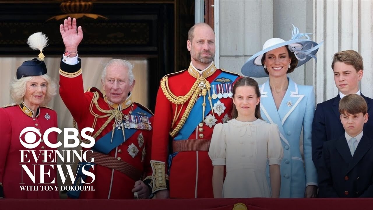 Royal family watches Royal Air Force flyover for king's official birthday