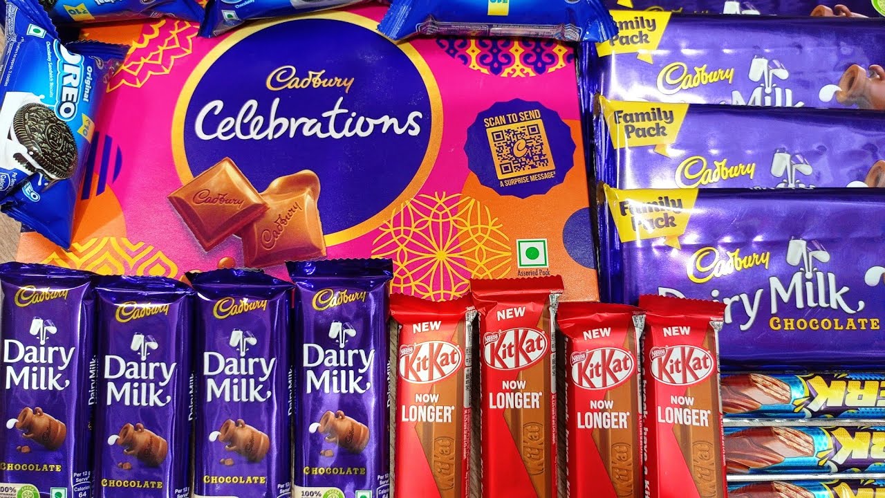 OREO biskit ₹10, cadbary celebration ₹100, kitkat₹20, Dairy milk ₹100,Dairy milk ₹20