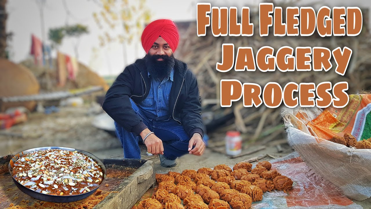 Traditional Jaggery Making || Jaggery/Gur  Making Process from Sugar Cane || Desi Taste