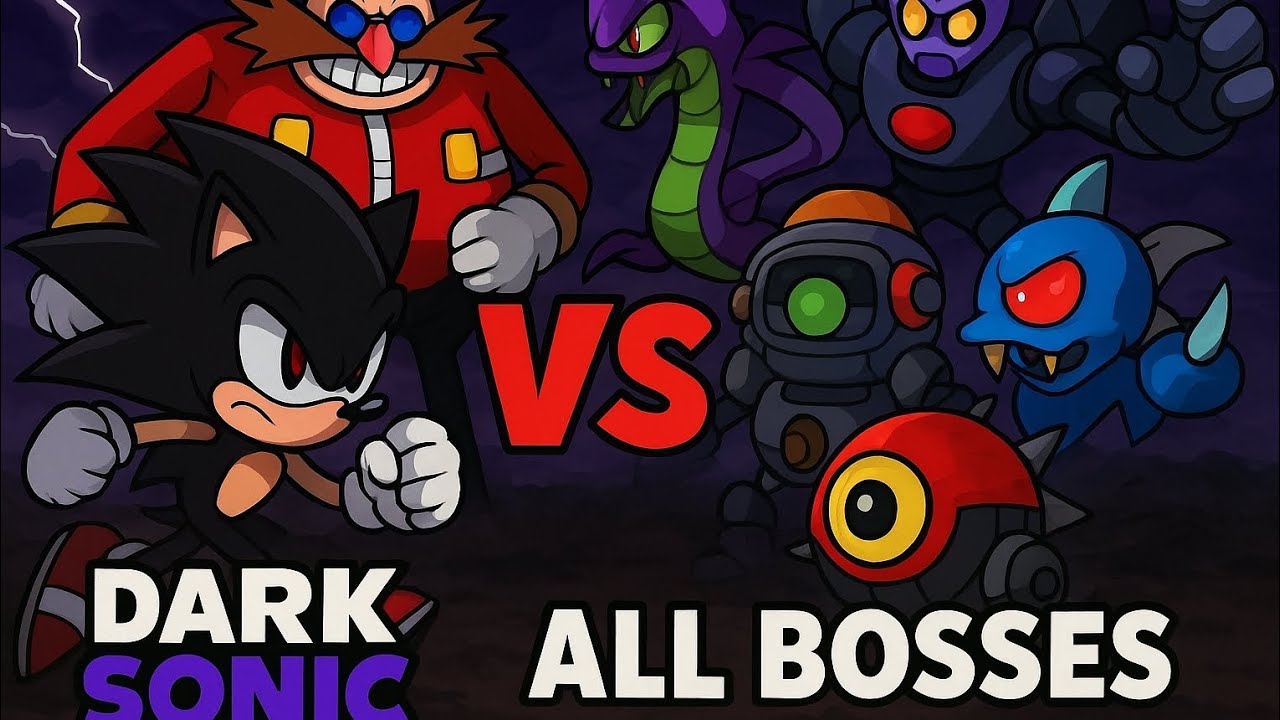 X dark sonic vs all bosses in srb2