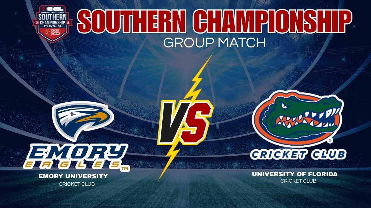 Emory University vs University of Florida | LIVE Cricket | CCL USA