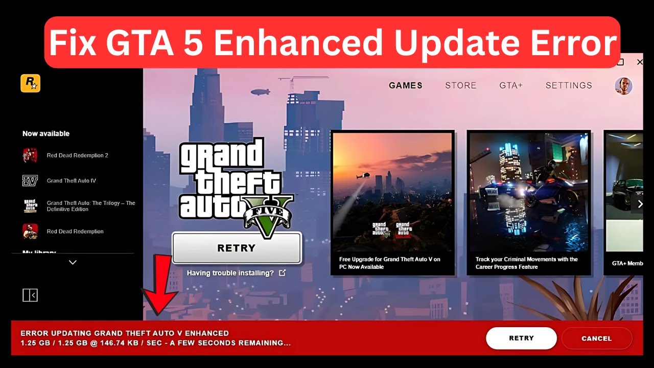 Error Updating GTA 5 Enhanced (Quick fix)