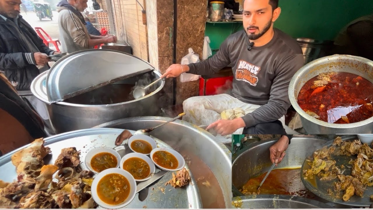 Desi Street Food Breakfast - Shaukat Siri Paye - Goat Trotters - Pakistani Street Food