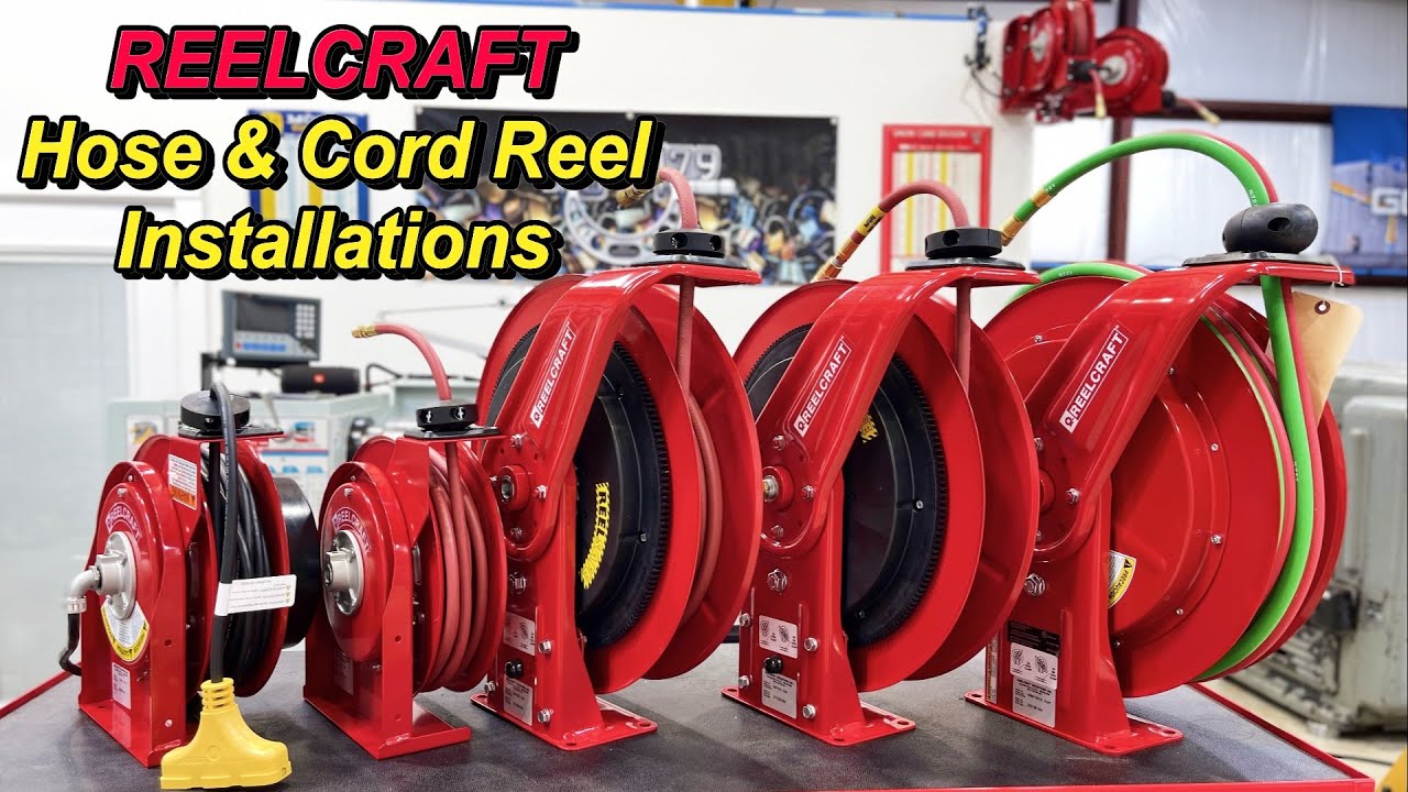 Установка катушки для шланга и шнура Reelcraft