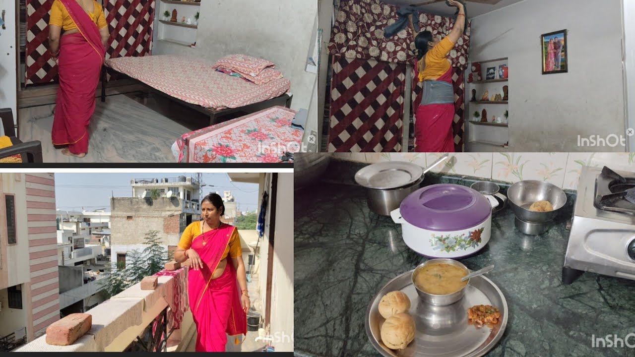 बच्चों के बिना काम करना मुश्किल था🧹 दिवाली की सफाई, दाल बाटी, धनतेरस की पूजा 🪔#trending 
