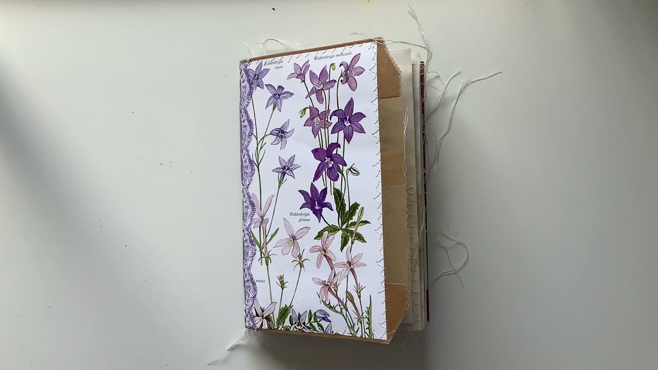 ASMR Purple botanical journal flip through - Paper sounds, no talking