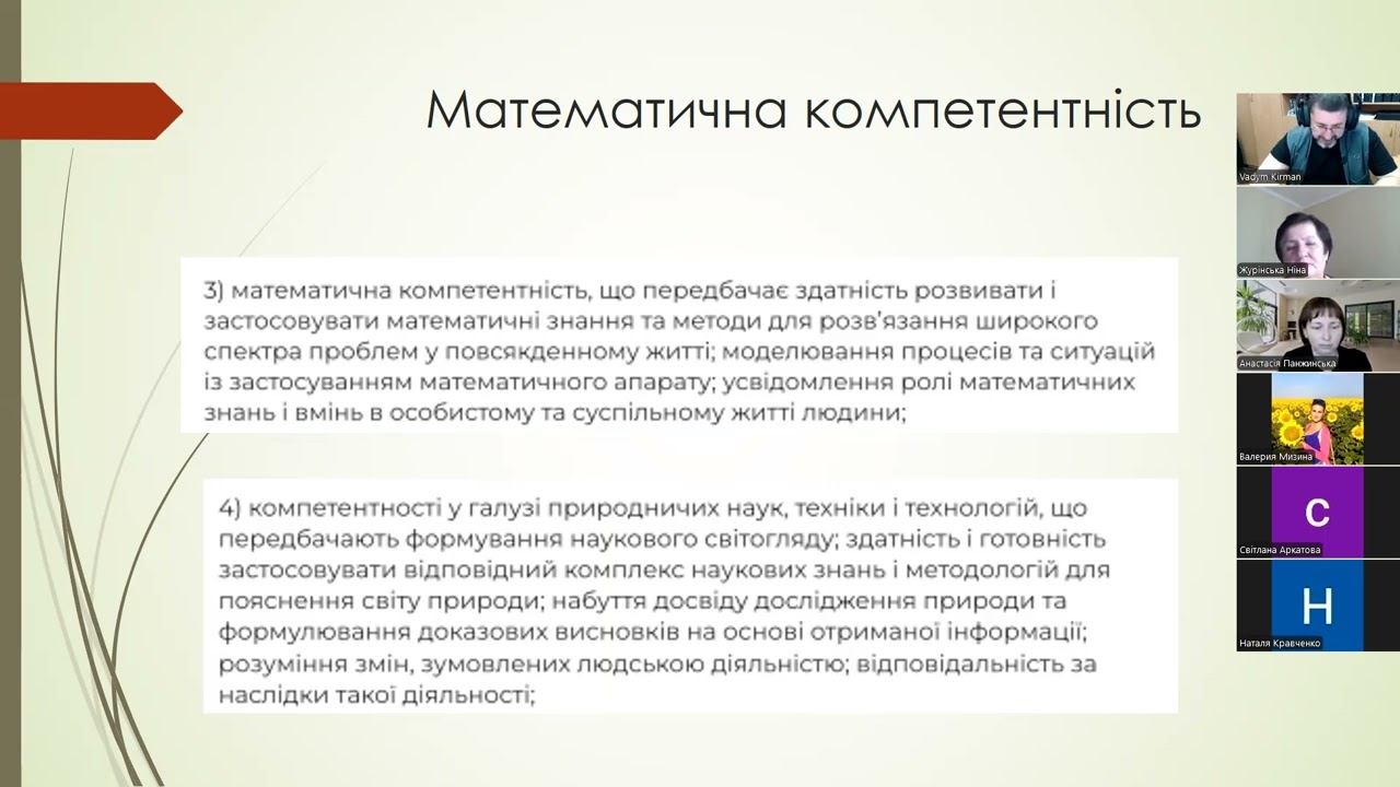 Математична освітня галузь. Держстандарт