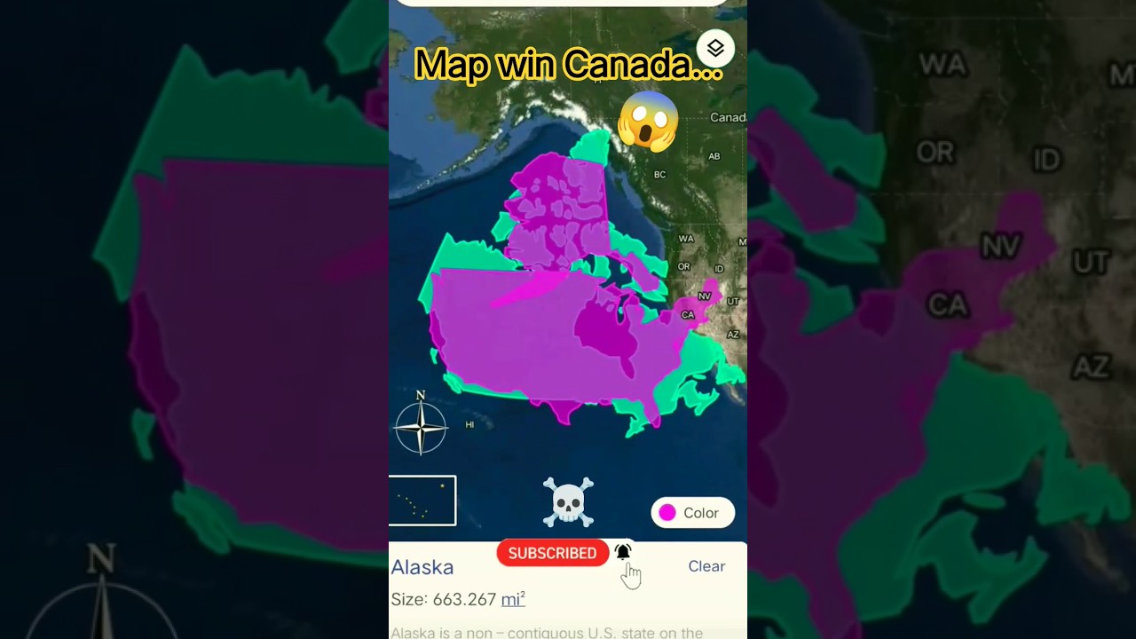 USA🇺🇸 VS Canada🇨🇦 map size comparison| maps win Canada🇨🇦| #USA #CANADA #world map #Google Map #map..
