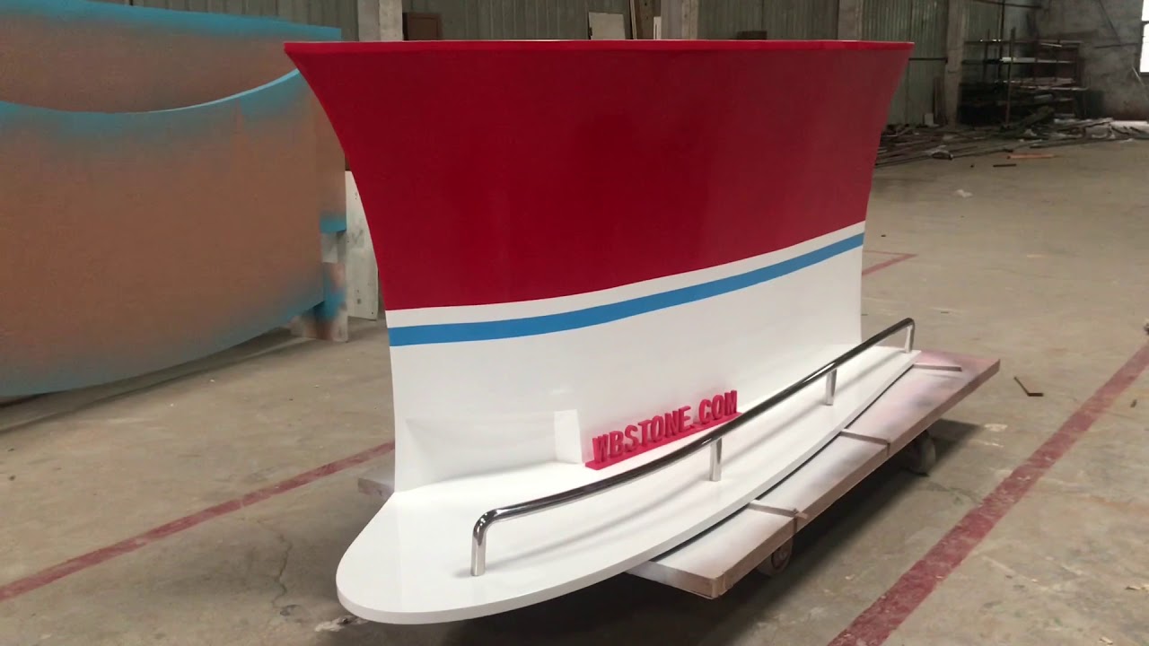 Red boat shape bar counter
