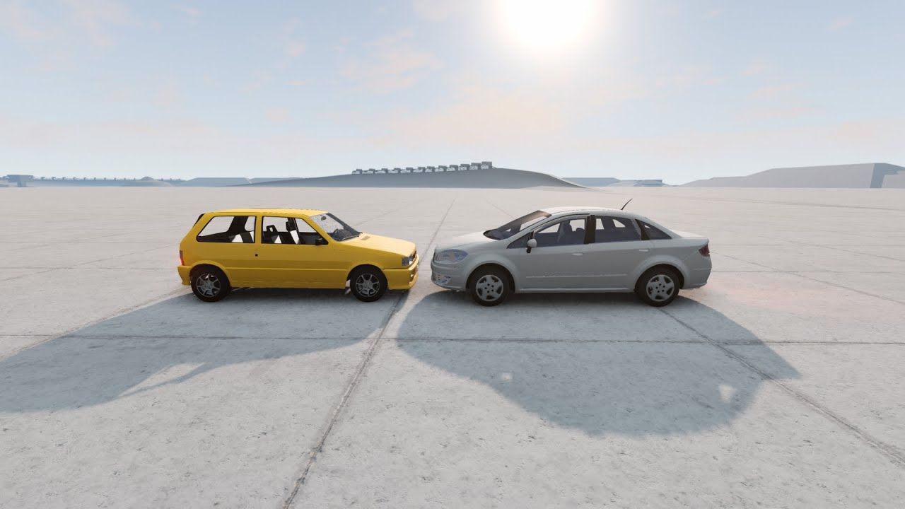 Fiat Linea  vs Fiat Uno💥 200 km/h 💥 BeamNG.drive small overlap CRASH test