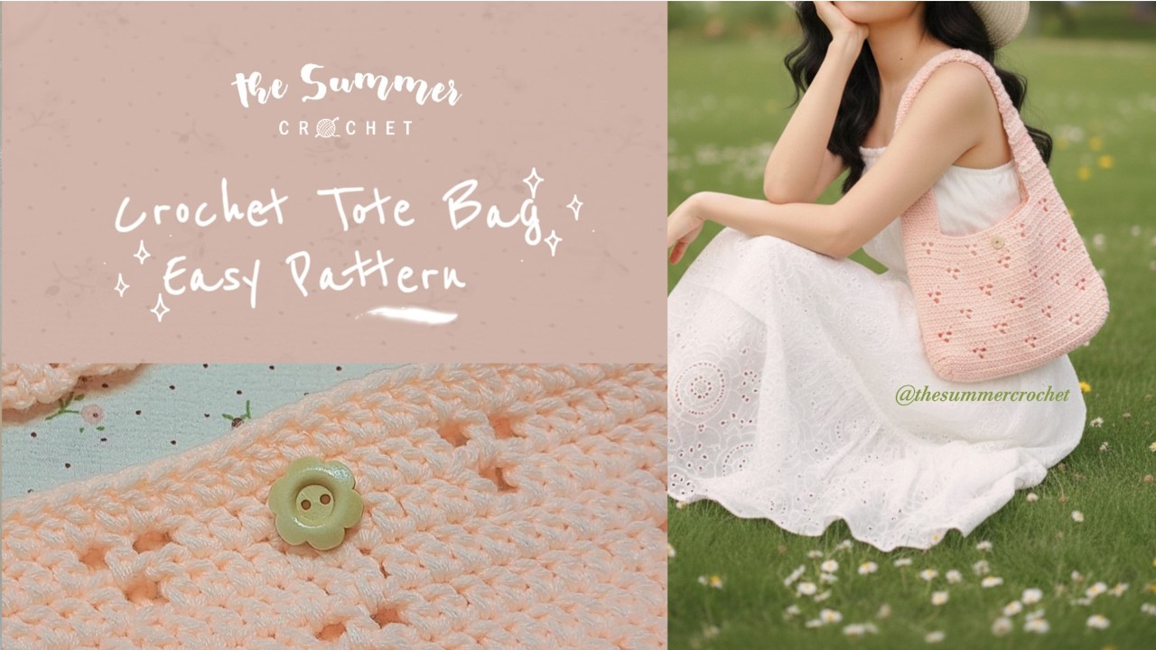 Crochet Tote Bag Tutorial Easy Pattern | Cách Móc Túi Tote Họa Tiết Đơn Giản | The Summer Crochet #1