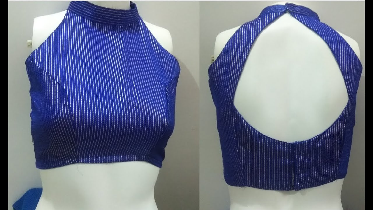 Beautiful Halter Neck Blouse Cutting and Stitching | Blouse Design | Halter Neck Blouse Design