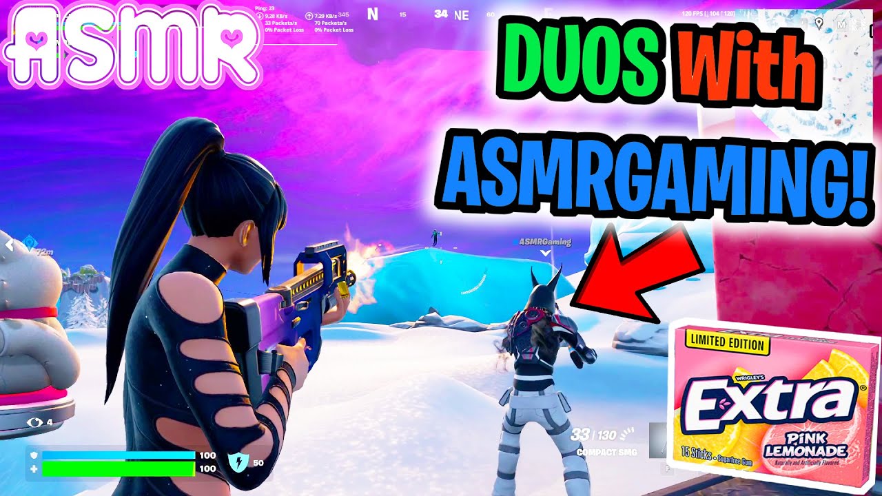 ASMR Gaming 🍀 Fortnite OG Duos with ASMRGaming! Gum Chewing + Controller Sounds and Whispering 🎧