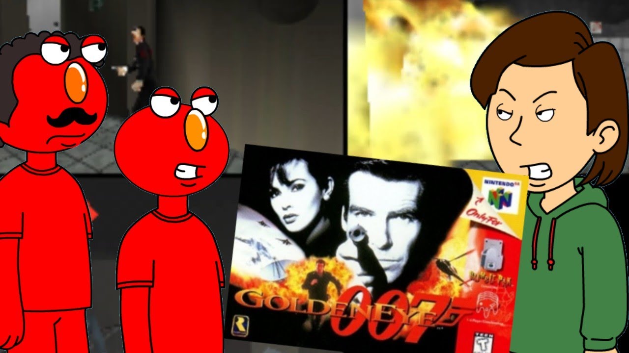 Борис, Элмо и папа Элмо играют в Goldeneye 007 на Nintendo 64