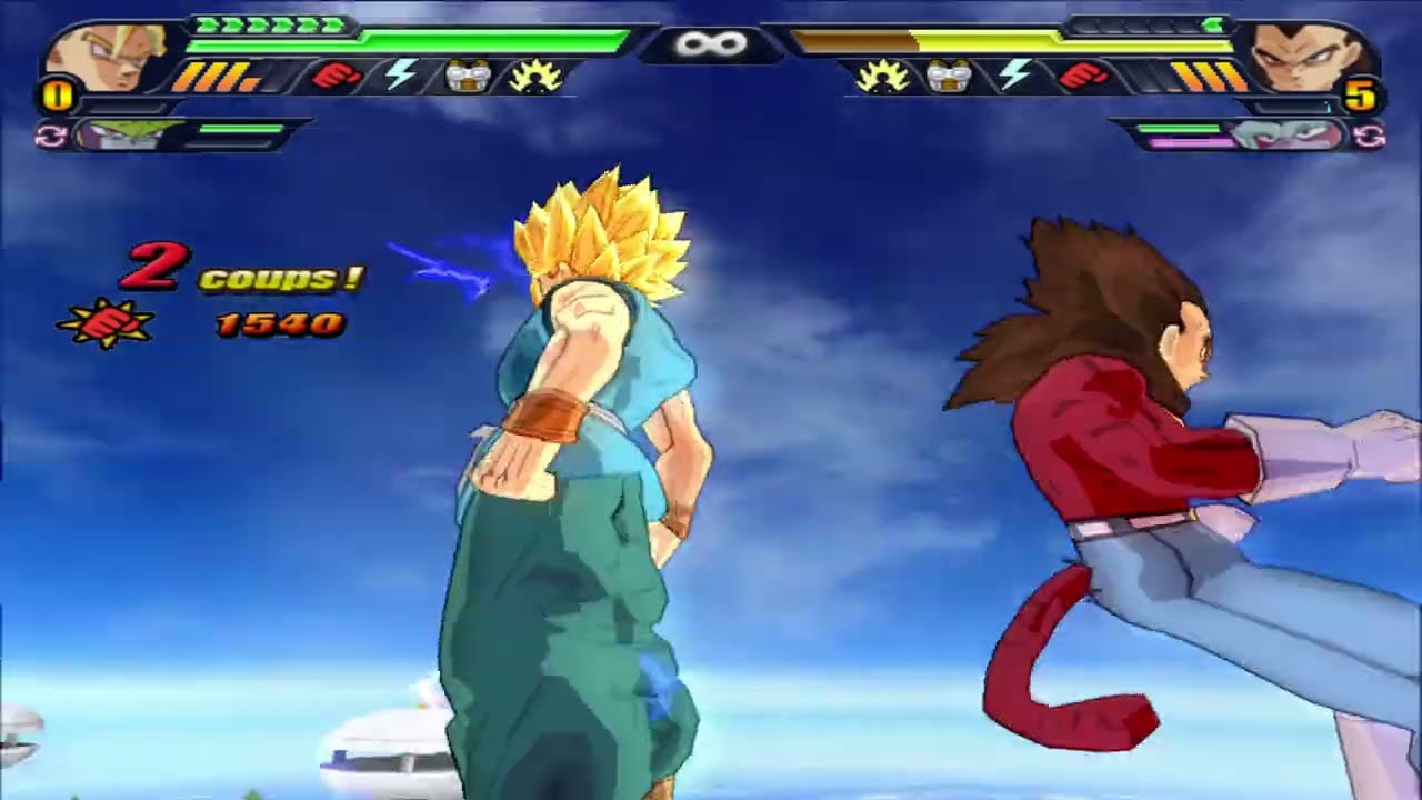 【TAS】Broly SSJ2 legendaire VS Vegeta SSJ4  (Enhanced Red Potara) | DBZ: Budokai Tenkaichi 3
