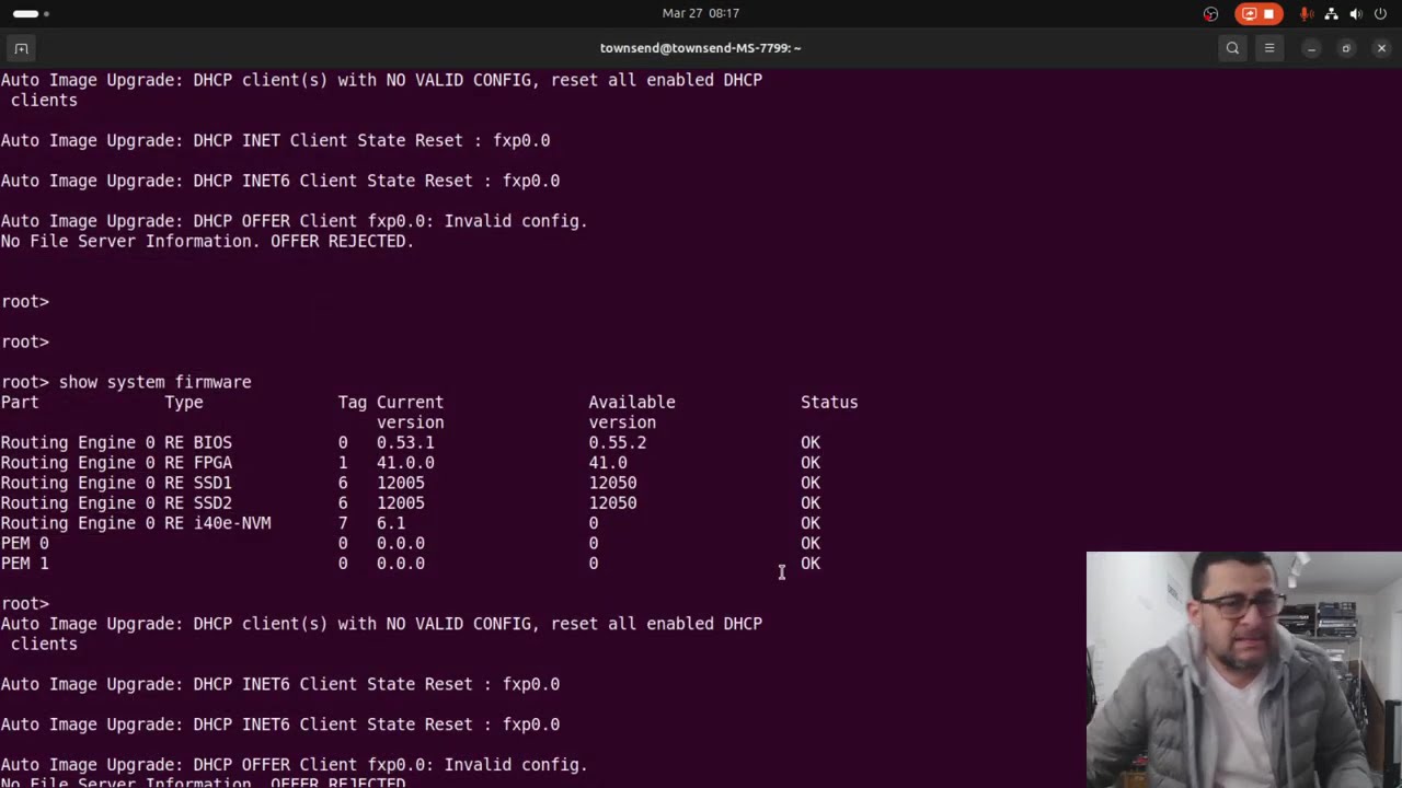 Juniper RE-S-X6-64G-S junos upgrade.