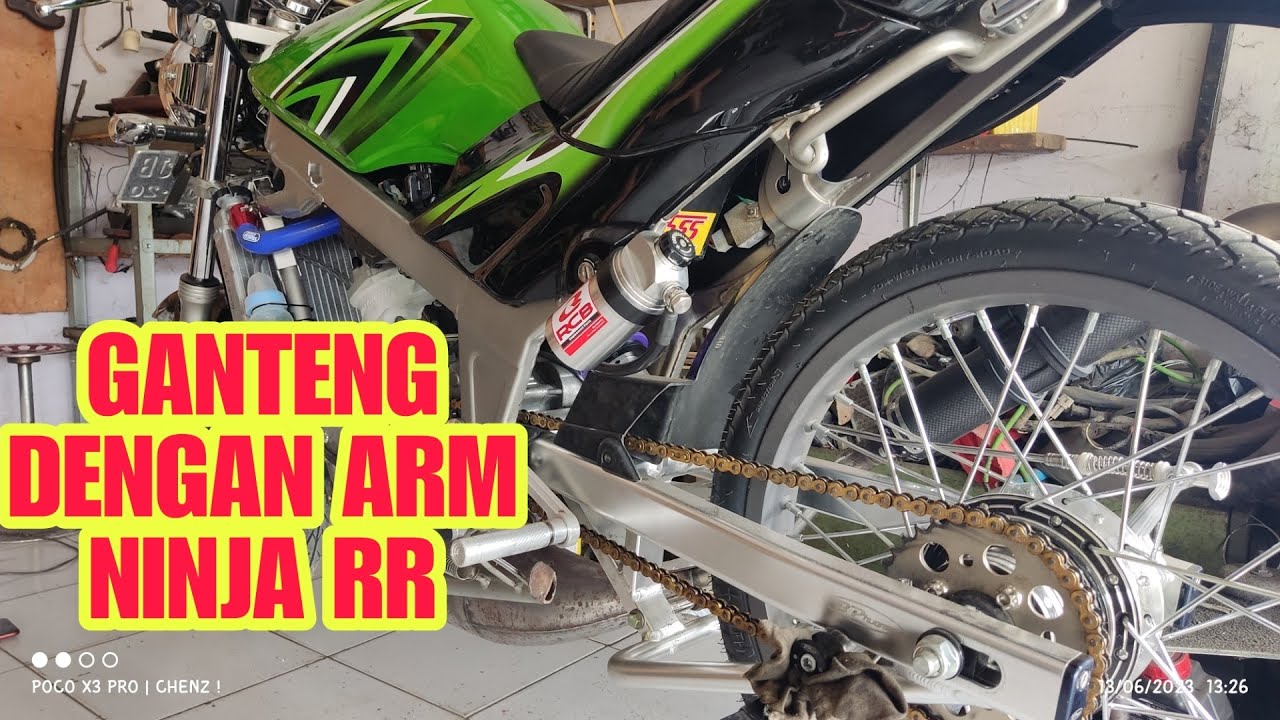 Pasang swing arm ninja rr ke ninja r