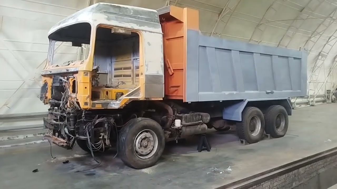 Самосвал Шакман, установка двигателя. Кабина крыша Макси. 