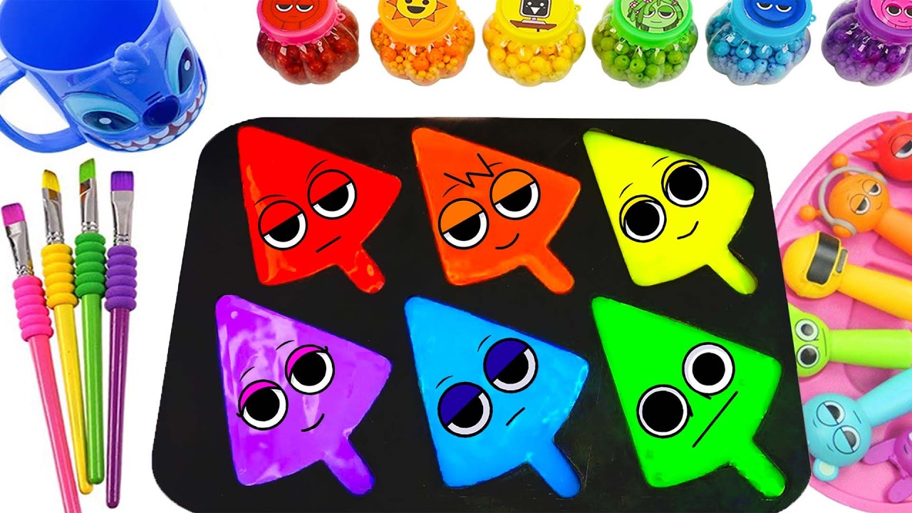 Oddly Satisfying Video l Making 6 Wild Fryits SPRUNKI Candy Lolipop Mixing 6 Color Paint Labubu ASMR