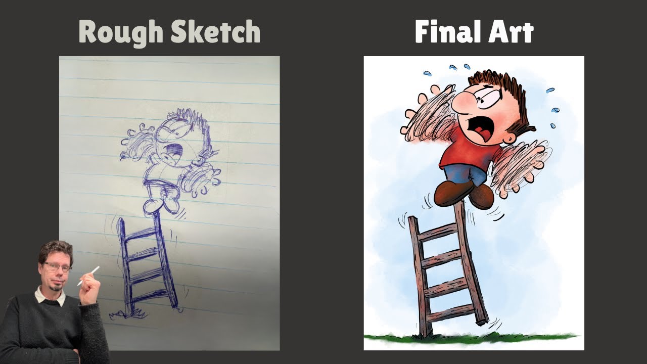 Turning a Work Meeting Doodle Into a Finished Cartoon using Procreate