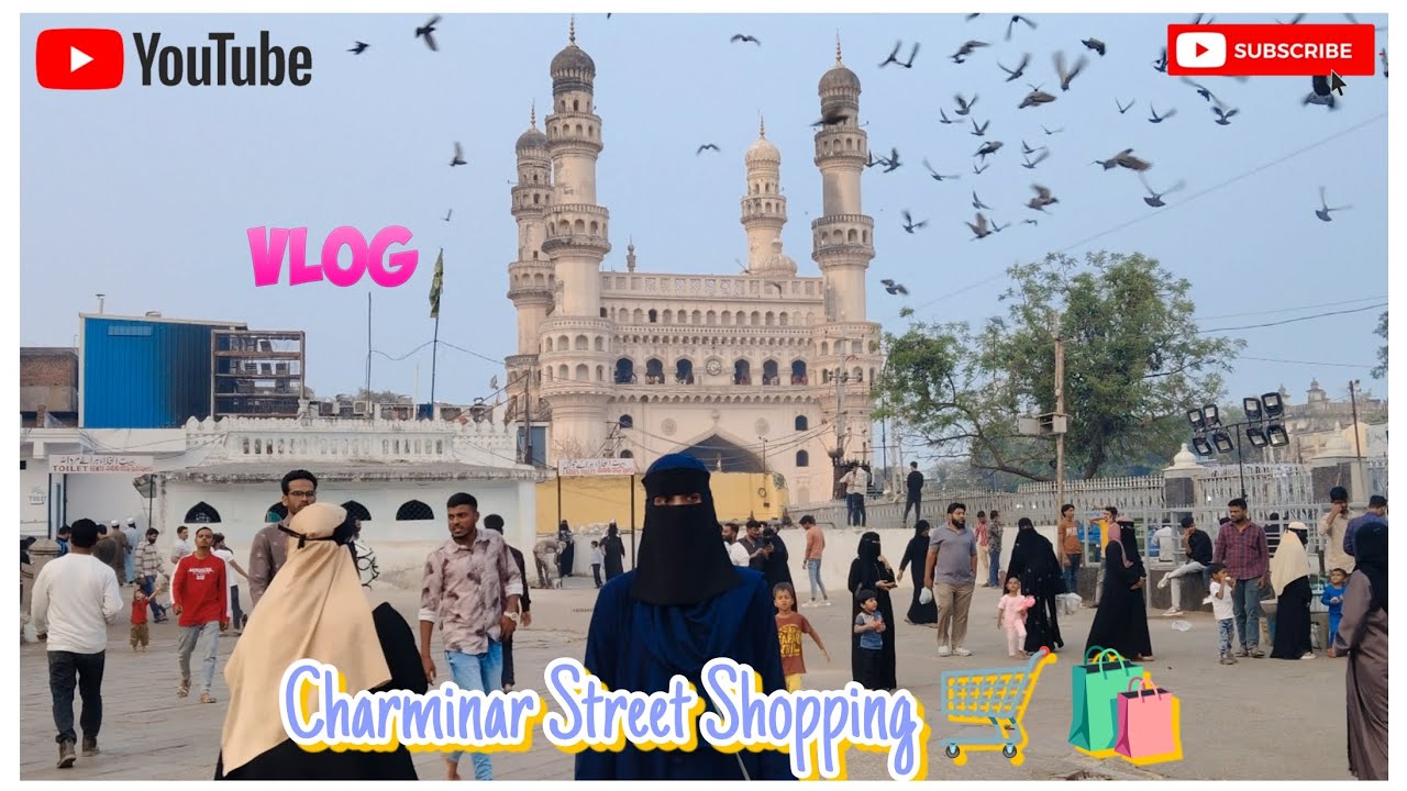 Charminar Street Shopping 🛍️🛒 || First time visit to Mecca Masjid #vlog #charminarshopping 
