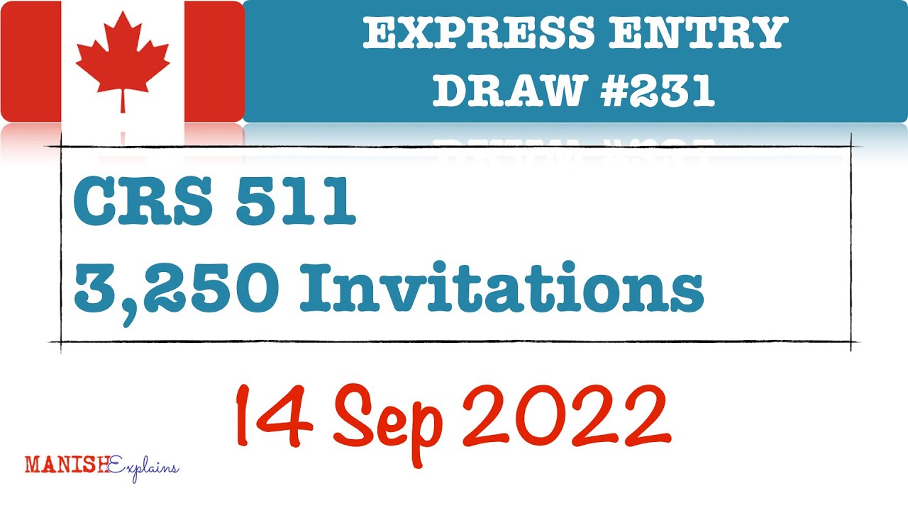Express Entry Draw # 231 | CRS 511 | 3,250 Invitations