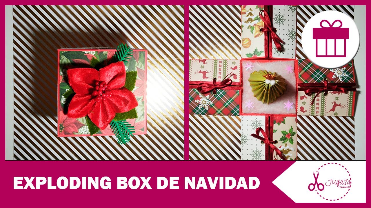 EXPLODING BOX - CAJA de NAVIDAD para REGALAR | Christmas Scrapbook | JUGASA