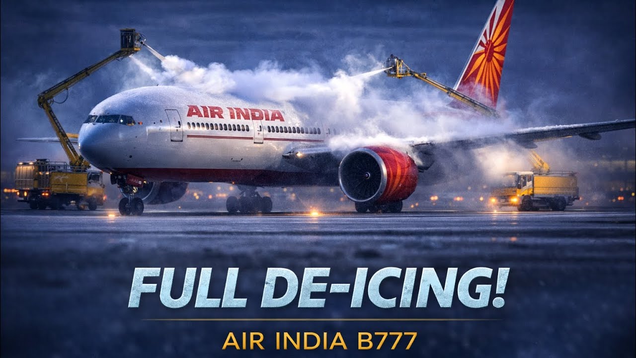 Air India Boeing 777-300ER DE-ICING & Takeoff at IAD ✈️ | Runway 30 | World of Airports
