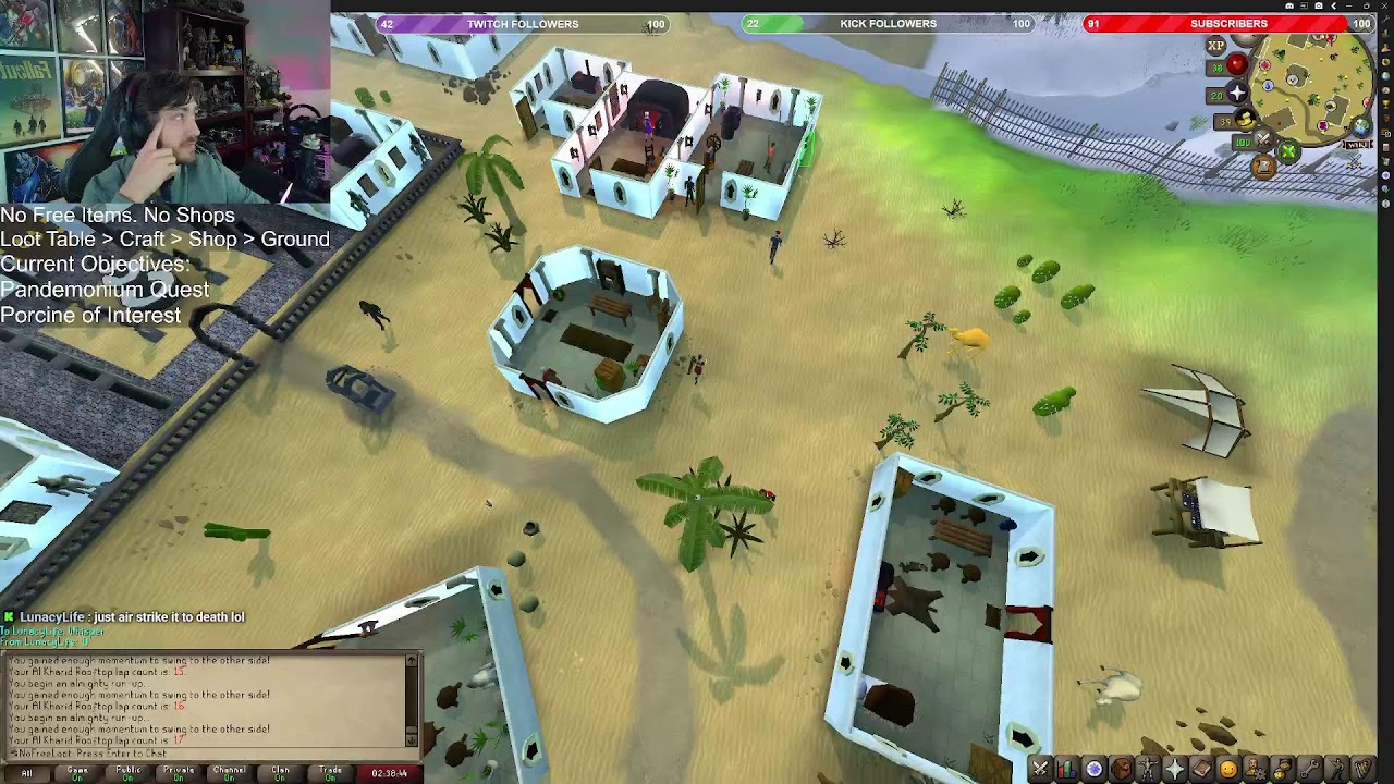 Day 3 Drop Locked Ironman. Goals today: Spade, Slayer, and Sailing