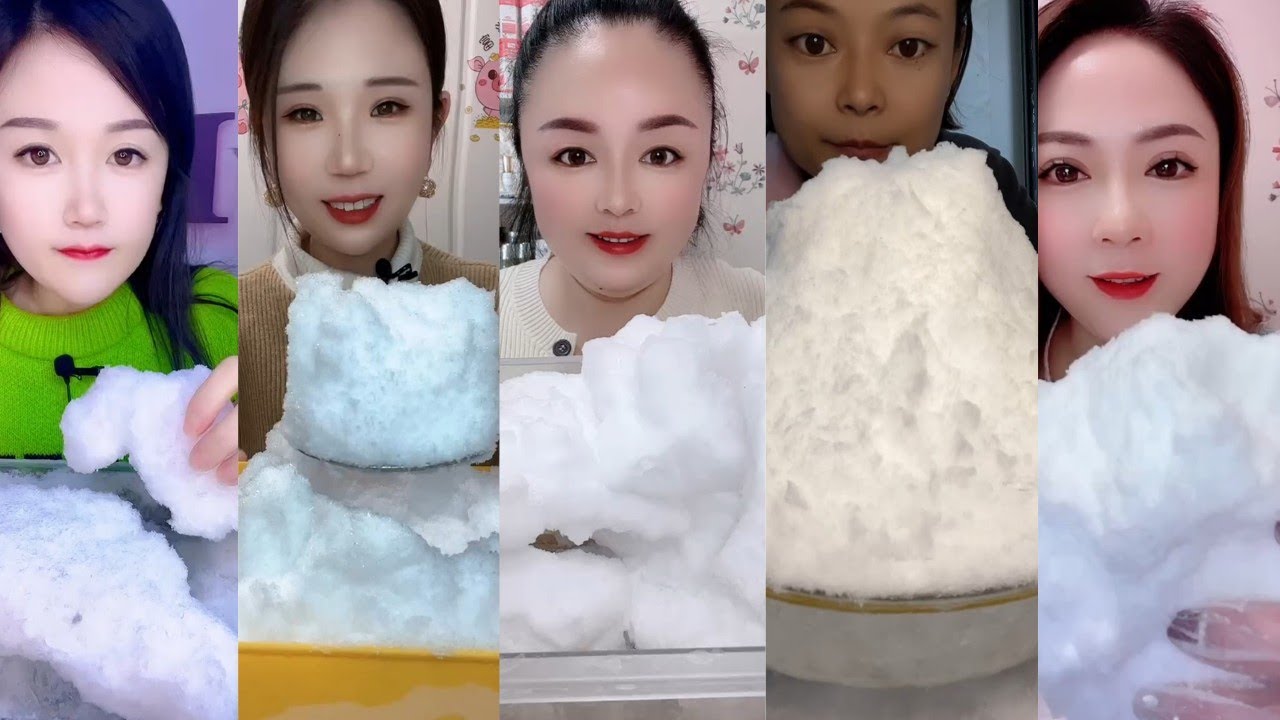 ONLY BITES🔷|| SQUEAKY FREEZER FROST EATING || SATISFYING SOFT FROST BITES ASMR🧊 