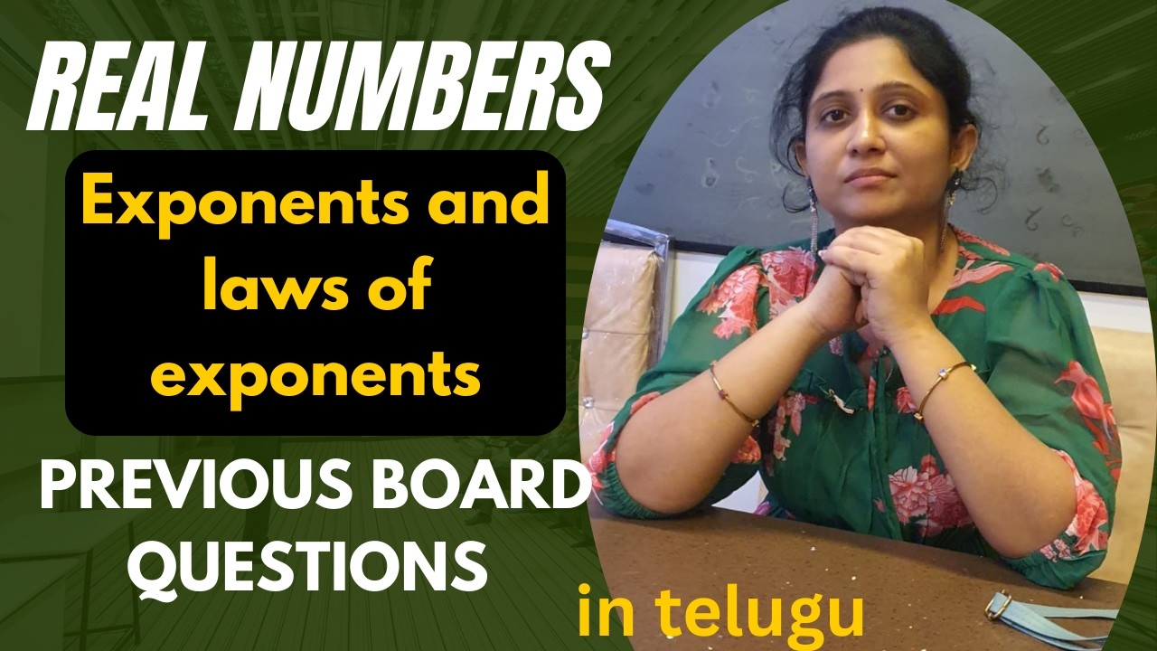 Exponents | Laws of exponents | SSC Telangana Maths in telugu |previous board questions with years.