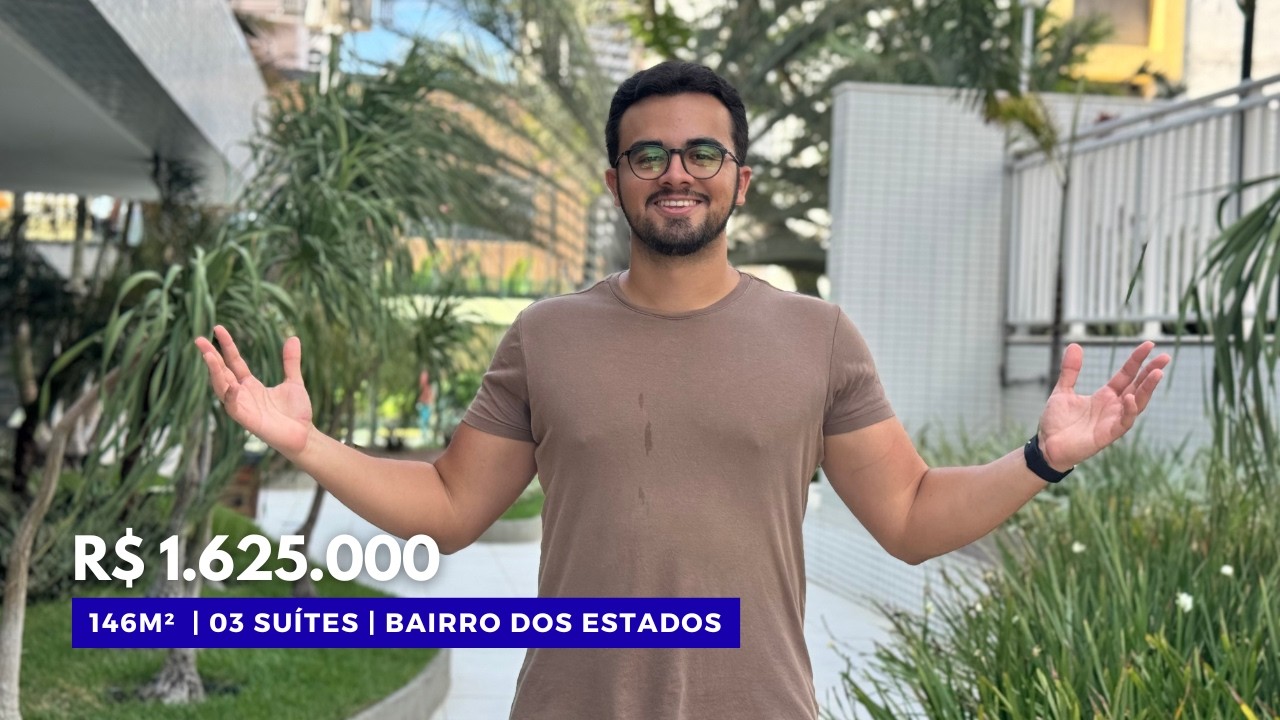 APARTAMENTO PROJETADO COM 03 SUÍTES + DCE NO BAIRRO DOS ESTADOS EM JOÃO PESSOA-PB