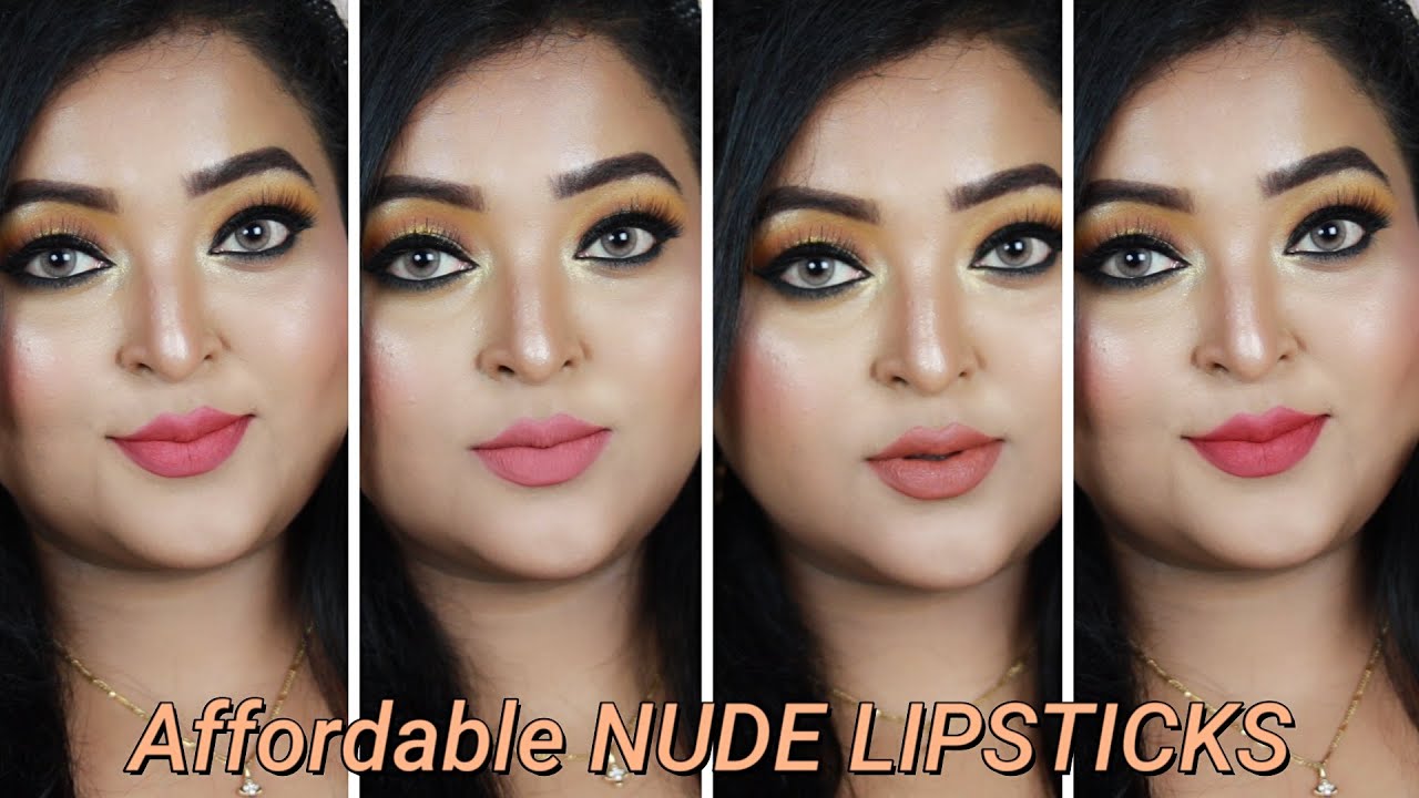 AFFORDABLE NUDE LIPSTICKS//Rs.75 to Rs.500//Review & Swatches//All Skintones//saptaparnee biswas