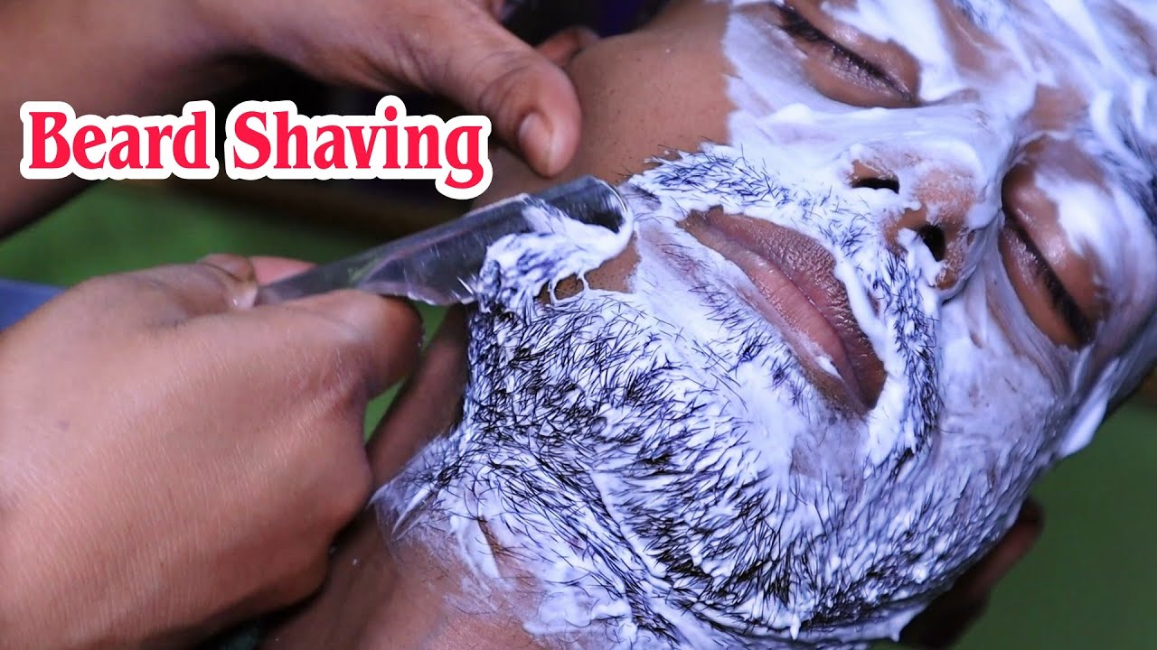 Straight Razor Face Shaving By Indian Barber | Clean Shave With Foam | Beard Shaving | ASMR Shaving