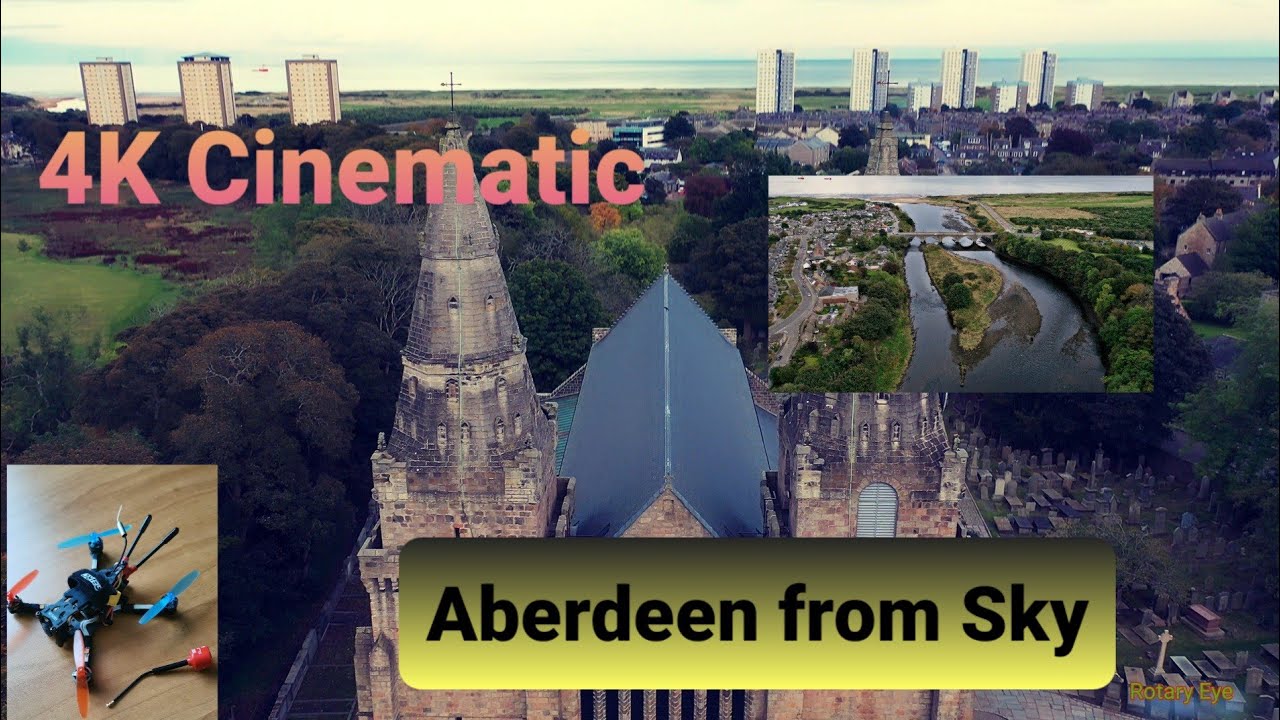 Aberdeen from sky by cinematic drone 4K